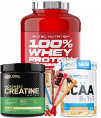 PROMO STACK Pachet Proteina + Creatina+ Bcaa + Batoane proteice 1